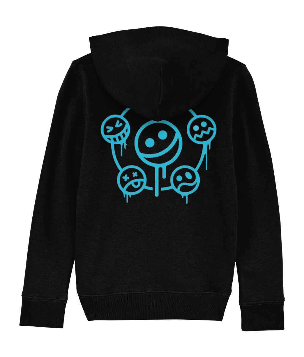 Smiley Hoodie Zwart / Blauw