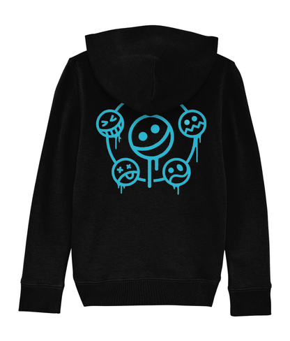 Smiley Hoodie Zwart / Blauw